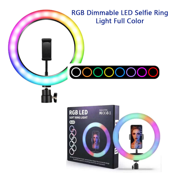 Mj33cm Rgb Led Studio Camera Ring Light Photography With Mobile Holder